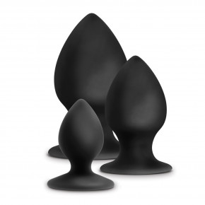 Blush Novelties | Набір анальних пробок Anal Adventures Platinum Silicone Anal Stout Plug Kit Black. Ціна: 2080 грн