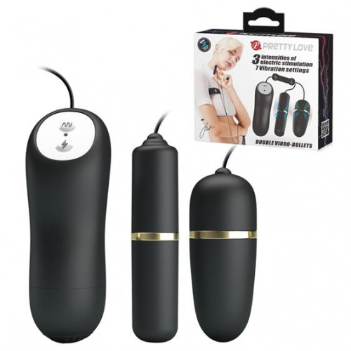 Baile | Вибратор Pretty Love Electric Stimulation Double Vibro Bullet Black. Цена 1 569 грн Baile | Вибратор Pretty Love Electric Stimulation Double Vibro Bullet Black. Цена 1 569 грн