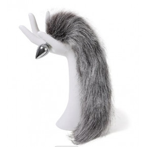 DS Fetish | Анальная пробка с хвостом Anal plug faux fur fox tail light grey polyeste. Ціна: 695 грн