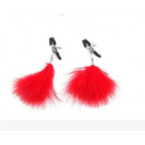 DS Fetish | Зажимы на соски DS Fetish Nipple clamps metal feather red. Ціна: 350 грн