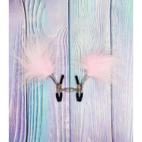 DS Fetish | Зажимы на соски DS Fetish Nipple clamps metal feather pink. Цена: 350 грн