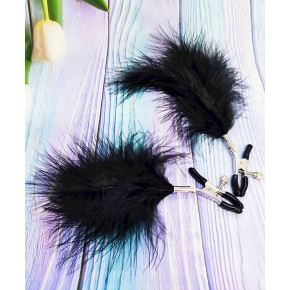 DS Fetish | Зажимы на соски DS Fetish Nipple clamps metal feather black. Цена: 350 грн