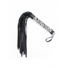 DS Fetish | Флоггер DS Fetish Leopard flogger M black/white. Ціна: 300 грн