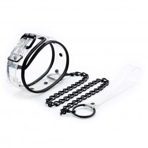 DS Fetish | Ошейник с поводком DS Fetish Collar with leash transparent. Ціна: 798 грн
