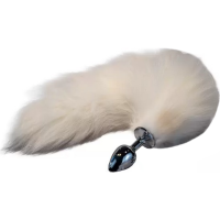 DS Fetish | Анальная пробка лисий хвост DS Fetish Anal plug fox tail white. Цена 1 220 грн
