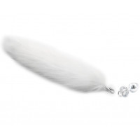 DS Fetish | Анальная пробка искусственный меха DS Fetish Anal plug faux fur fox tail white polyeste. Цена 648 грн