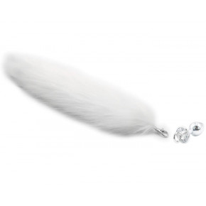 DS Fetish | Анальная пробка искусственный меха DS Fetish Anal plug faux fur fox tail white polyeste. Ціна: 800 грн