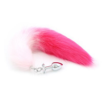 DS Fetish | Анальная пробка из искусственного меха DS Fetish Anal plug faux fur fox tail pink/fushia polyeste. Цена 648 грн