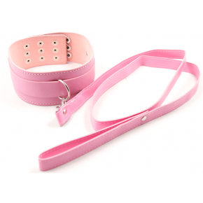 DS Fetish | Ошейник с поводком DS Fetish Collar with leash pink metal. Цена: 700 грн