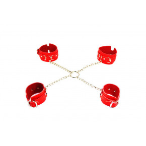 DS Fetish | Ограничители DS Fetish Hogtie restraints with chain red. Цена: 1 250 грн