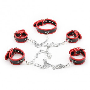 DS Fetish | Система фиксации DS Fetish Collar with restraints black/red. Цена: 1 795 грн