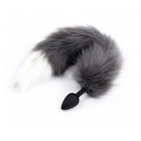 DS Fetish | Анальная пробка S с хвостом DS Fetish Anal plug S black silikone faux fur fox polyeste. Ціна: 850 грн