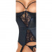 Abierta Fina | Комплект Abierta Fina Half Cup Wetlook and Lace Corset с открытым доступом, черный. Цена 4 150 грн. Фото: 11