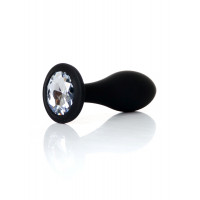 BOYS of TOYS | Анальна пробка - Jewellery Silicone Black Plug L Clear. Цена 459 грн