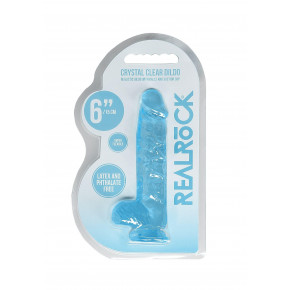 BOYS of TOYS | Фалоімітатор - Realrock Dildo With Balls 6'/15 см Blue. Ціна: 710 грн