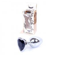 BOYS of TOYS | Анальна пробка - Jewellery Silver Heart Plug Black. Цена 401 грн