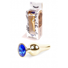 BOYS of TOYS | Анальна пробка - Jewellery Gold Long Plug Dark Blue. Цена: 423 грн