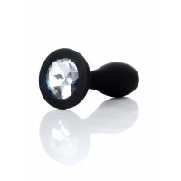 Анальна пробка - Jewellery Silicone Black Plug S Clear