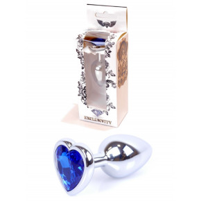BOYS of TOYS | Анальна пробка - Jewellery Silver  Heart PLUG- Dark Blue. Цена: 424 грн