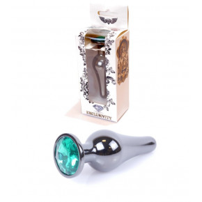 BOYS of TOYS | Анальна пробка - Jewellery Dark Silver BUTT PLUG- Green. Цена: 585 грн