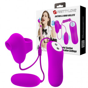 Baile | Віброяйце з кліторальним стимулятором - Pretty Love Suction & Vibro Bullets Purple. Цена: 1 226 грн