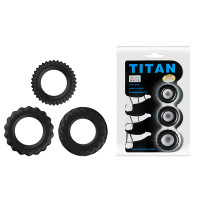 Baile | Ерекційні кільця - Titan Cock Ring Set Blue. Цена 360 грн