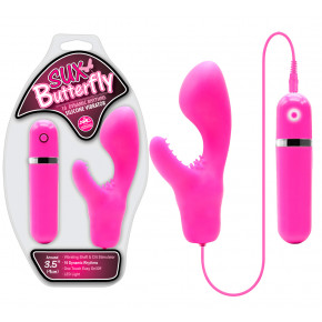 Стимулятор G-точки - Sux Butterfly Pink Vibrator mit Klitorisreizer