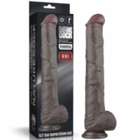 Фалоімітатор - Dual Layered Bendable Silicone Cock XXL 14.5'' Black