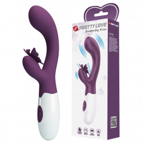 Baile | Вібратор - Pretty Love Butterfly Kiss Vibrator Dark Purple. Цена: 805 грн