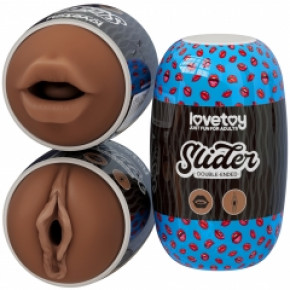 Lovetoy | Мастурбатор - Slider Double-Ended Masturbator Mouth and Vagina Brown (пошкодження упакування). Ціна: 522 грн