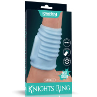 Lovetoy | Насадка на член - Vibrating Spiral Knights Ring Blue. Цена 570 грн