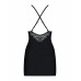 Obsessive | Пеньюар - Obsessive 828-CHE-1 Chemise & Thong Black. Цена 2 066 грн. Фото: 3
