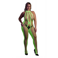 SHOTS | Бодістокінг - Ouch! Bodystocking With Halterneck Green, XL/4XL. Цена 989 грн