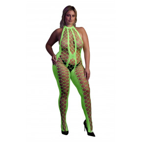 SHOTS | Бодістокінг - Ouch! Bodystocking With Halterneck Green, XL/4XL. Цена: 890 грн