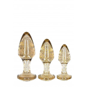 SHOTS | Набір анальних пробок - Ouch! Acrylic Golden Glitter Butt Plug Set. Цена: 2 054 грн