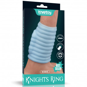 Lovetoy | Насадка на член - Vibrating Wave Knights Ring Blue. Цена: 857 грн