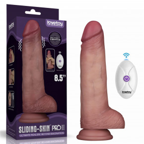 Lovetoy | Реалістичний вібратор - Vibrating Sliding Skin Pro II Dual Layer Silicone Dong 8.5