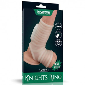 Lovetoy | Насадка на член - Vibrating Wave Knights Ring With Scrotum Sleeve White. Цена: 959 грн