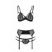 Passion | Комплект эротического женского белья Passion Exclusive FLORIS SET Black size L/XL (бюстгальтер, трусики и пояс). Цена 2 689 грн. Фото: 3