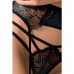 Passion | Комплект эротического женского белья Passion Exclusive FLORIS SET Black size S/M (бюстгальтер, трусики и пояс). Цена 2 689 грн. Фото: 2