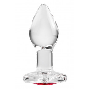 Adam & Eve | Стеклянная анальная пробка ADAM ET EVE RED HEART GEM GLASS PLUG SMALL. Цена: 1 250 грн