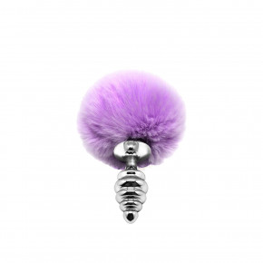 Alive | Металева Анальна Пробка Кролячий Хвостик Alive Fluffly Twist Plug S Purple. Ціна: 679 грн