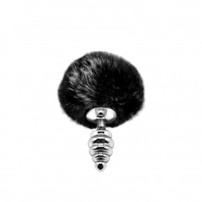 Alive | Металева Анальна Пробка Кролячий Хвостик Alive Fluffly Twist Plug S Black. Ціна: 577 грн