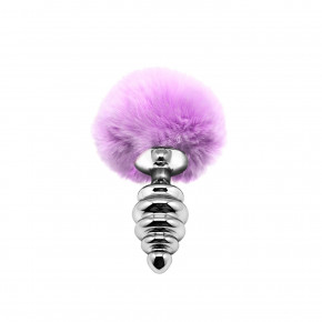 Alive | Металева Анальна Пробка Кролячий Хвостик Alive Fluffly Twist Plug M Purple. Ціна: 670 грн