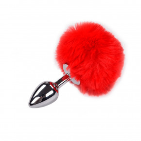 Alive | Металева Анальна Пробка Кролячий Хвостик Alive Fluffly Plug S Red. Ціна: 585 грн