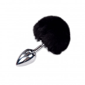 Alive | Металлическая анальная пробка Кроличий хвостик Alive Fluffly Plug M Black. Цена: 696 грн
