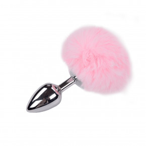 Alive | Металева Анальна Пробка Кролячий Хвостик Alive Fluffly Plug M Pink. Ціна: 696 грн