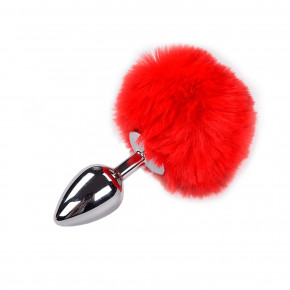 Alive | Металева Анальна Пробка Кролячий Хвостик Alive Fluffly Plug M Red. Ціна: 696 грн