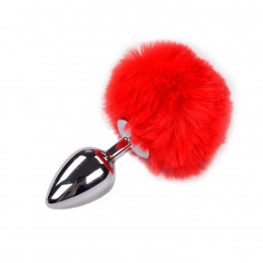 Alive | Металева Анальна Пробка Кролячий Хвостик Alive Fluffly Plug L Red. Ціна: 815 грн