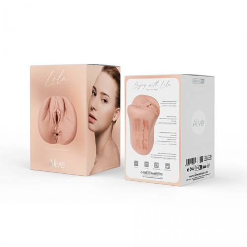 Alive | Мастурбатор реалистичный с двумя отверстиями Alive Lola вагина и анус, бежевый, L. Ціна 1699 грн. Фото: 6